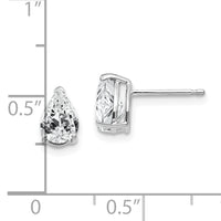 14k White Gold 7x5mm Pear Cubic Zirconia Earrings-XE80WCZ