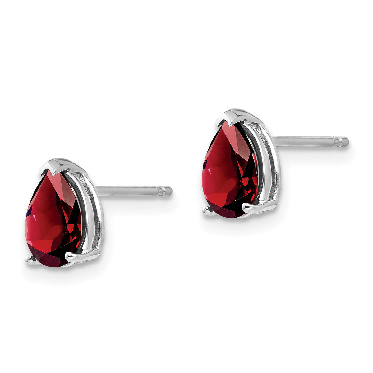 14k White Gold 7x5mm Pear Garnet Earrings-XE80WGA