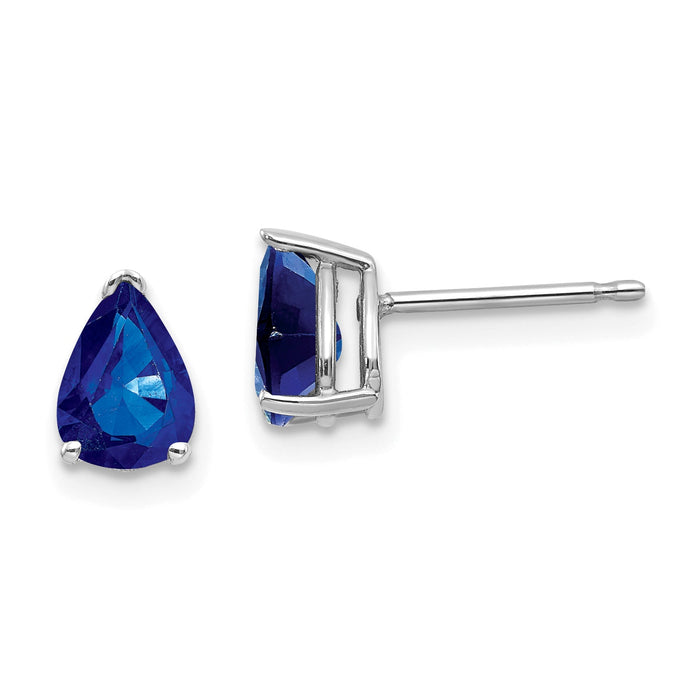 14k White Gold Sapphire Earrings-XE80WS-B