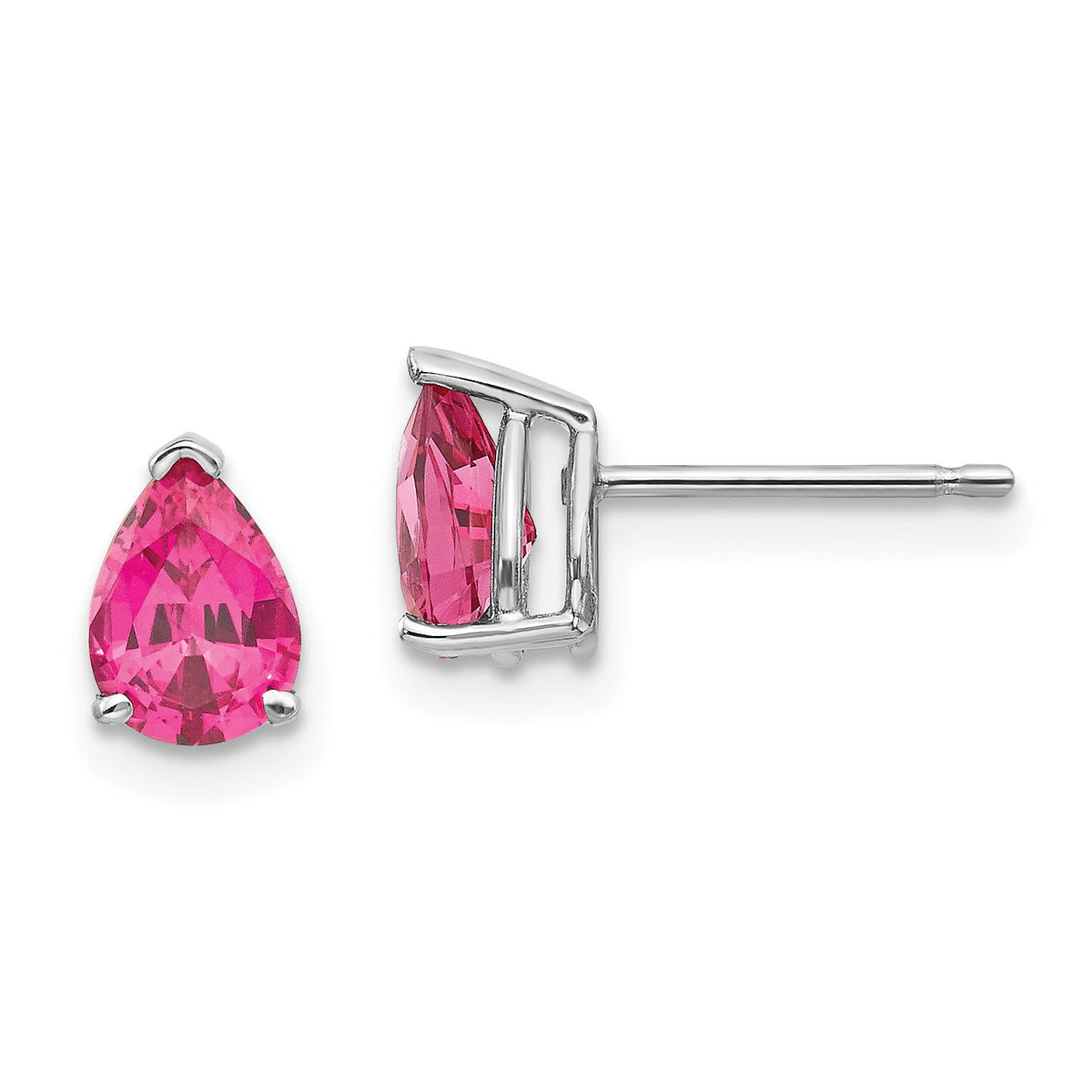 14k White Gold Pink Spinel Earrings-XE80WSK-A