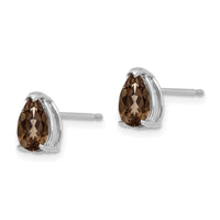 14kw 7x5 Pear Smoky Quartz Earrings-XE80WSQ