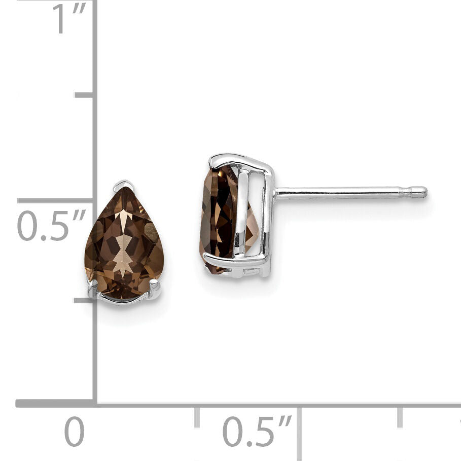 14kw 7x5 Pear Smoky Quartz Earrings-XE80WSQ