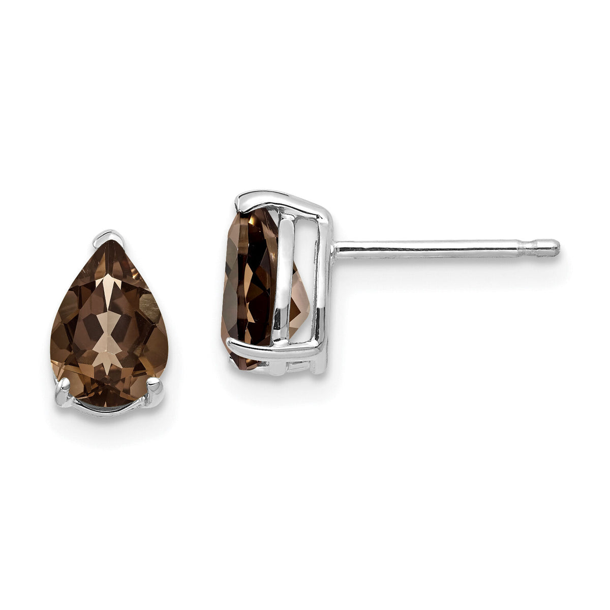 14kw 7x5 Pear Smoky Quartz Earrings-XE80WSQ