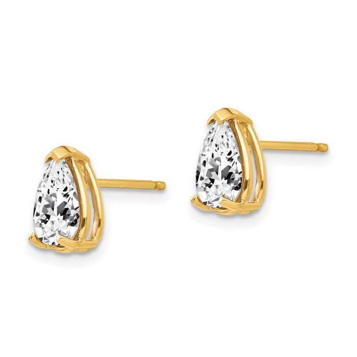 14k 8x5mm Pear Cubic Zirconia Earrings-XE81CZ