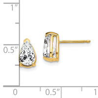 14k 8x5mm Pear Cubic Zirconia Earrings-XE81CZ
