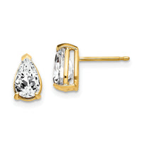 14k 8x5mm Pear Cubic Zirconia Earrings-XE81CZ