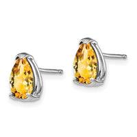 14k White Gold 8x5mm Pear Citrine Earrings-XE81WCI