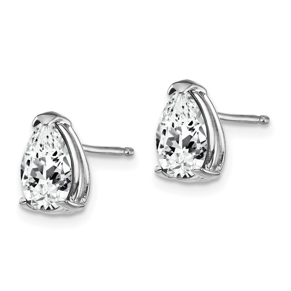 14k White Gold 8x5mm Pear Cubic Zirconia Earrings-XE81WCZ