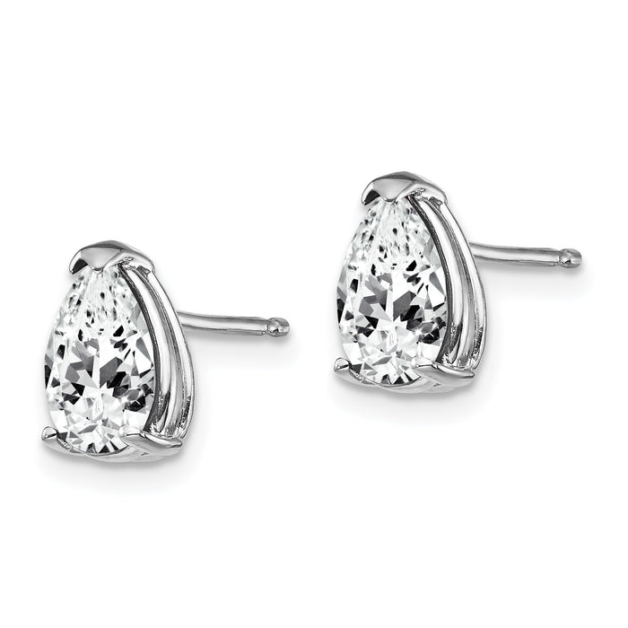 14k White Gold 8x5mm Pear Cubic Zirconia Earrings-XE81WCZ