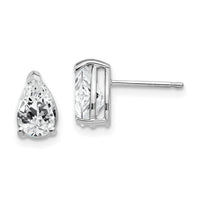 14k White Gold 8x5mm Pear Cubic Zirconia Earrings-XE81WCZ