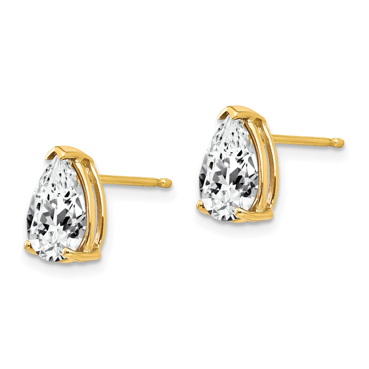 14k 9x6mm Pear Cubic Zirconia Earrings-XE82CZ