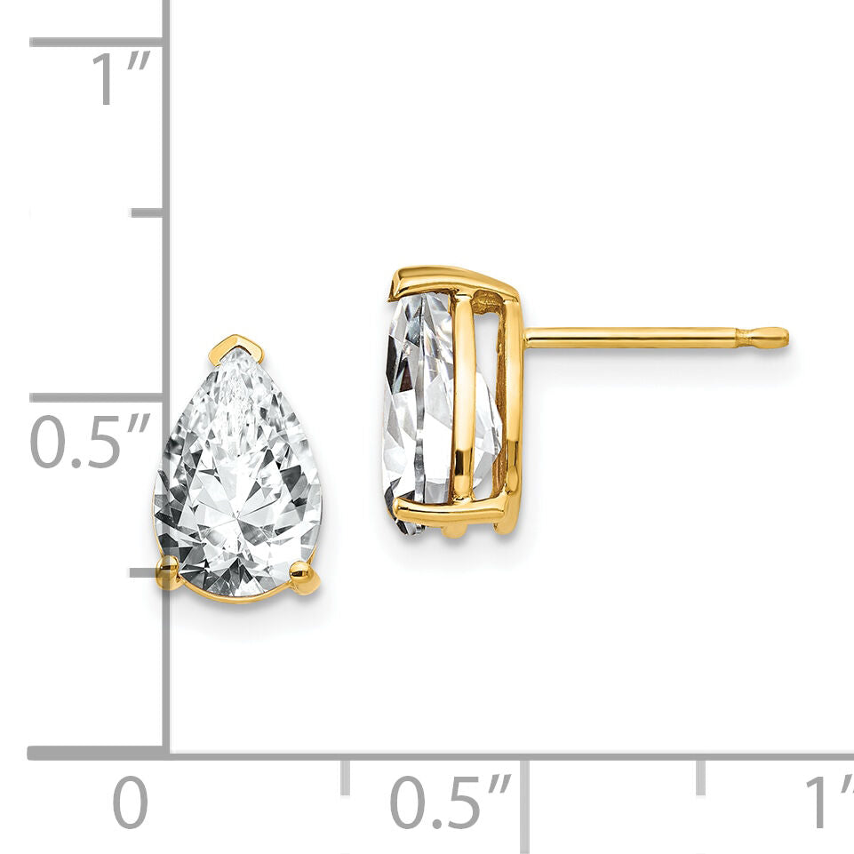 14k 9x6mm Pear Cubic Zirconia Earrings-XE82CZ