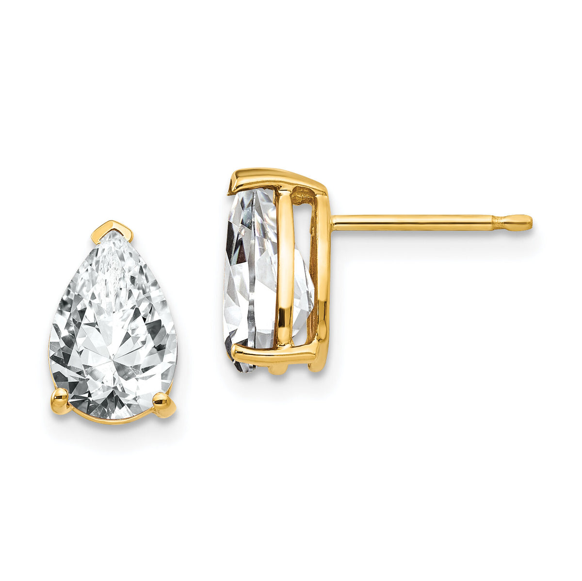 14k 9x6mm Pear Cubic Zirconia Earrings-XE82CZ