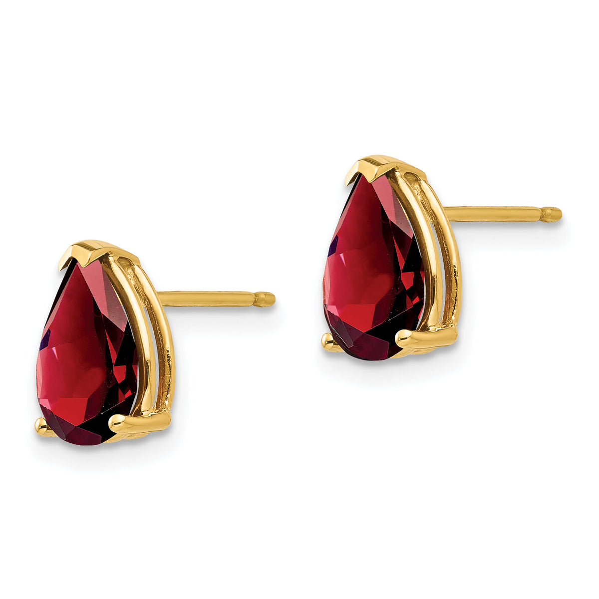 14k 9x6mm Pear Garnet Earrings-XE82GA