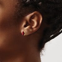 14k 9x6mm Pear Garnet Earrings-XE82GA