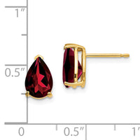 14k 9x6mm Pear Garnet Earrings-XE82GA
