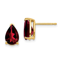 14k 9x6mm Pear Garnet Earrings-XE82GA
