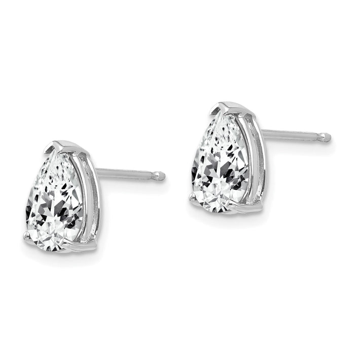 14k White Gold 9x6mm Pear Cubic Zirconia Earrings-XE82WCZ
