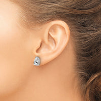 14k White Gold 9x6mm Pear Cubic Zirconia Earrings-XE82WCZ