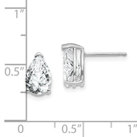 14k White Gold 9x6mm Pear Cubic Zirconia Earrings-XE82WCZ