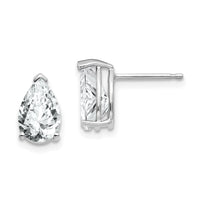 14k White Gold 9x6mm Pear Cubic Zirconia Earrings-XE82WCZ