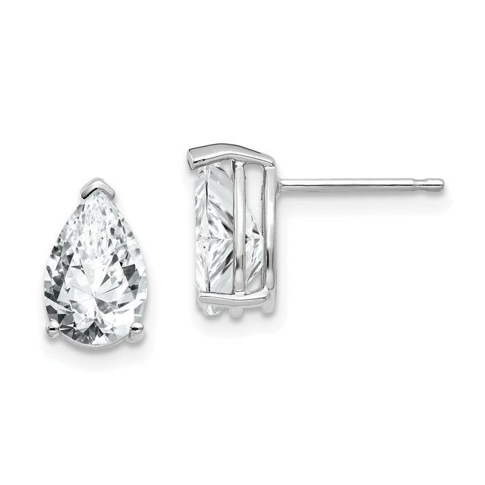 14k White Gold 9x6mm Pear Cubic Zirconia Earrings-XE82WCZ