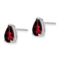 14k White Gold 9x6mm Pear Garnet Earrings-XE82WGA