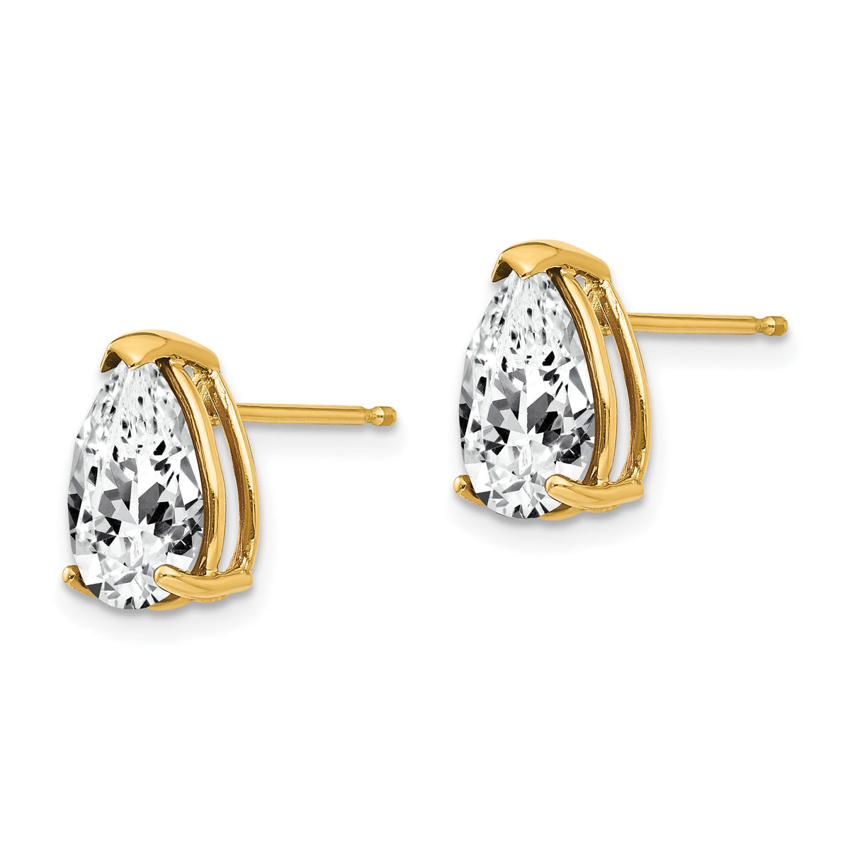 14k 10x7mm Pear Cubic Zirconia Earrings-XE83CZ