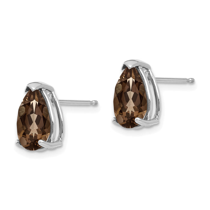 14kw 10x7 Pear Smoky Quartz Earrings-XE83WSQ