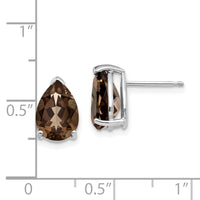 14kw 10x7 Pear Smoky Quartz Earrings-XE83WSQ