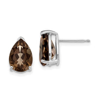 14kw 10x7 Pear Smoky Quartz Earrings-XE83WSQ
