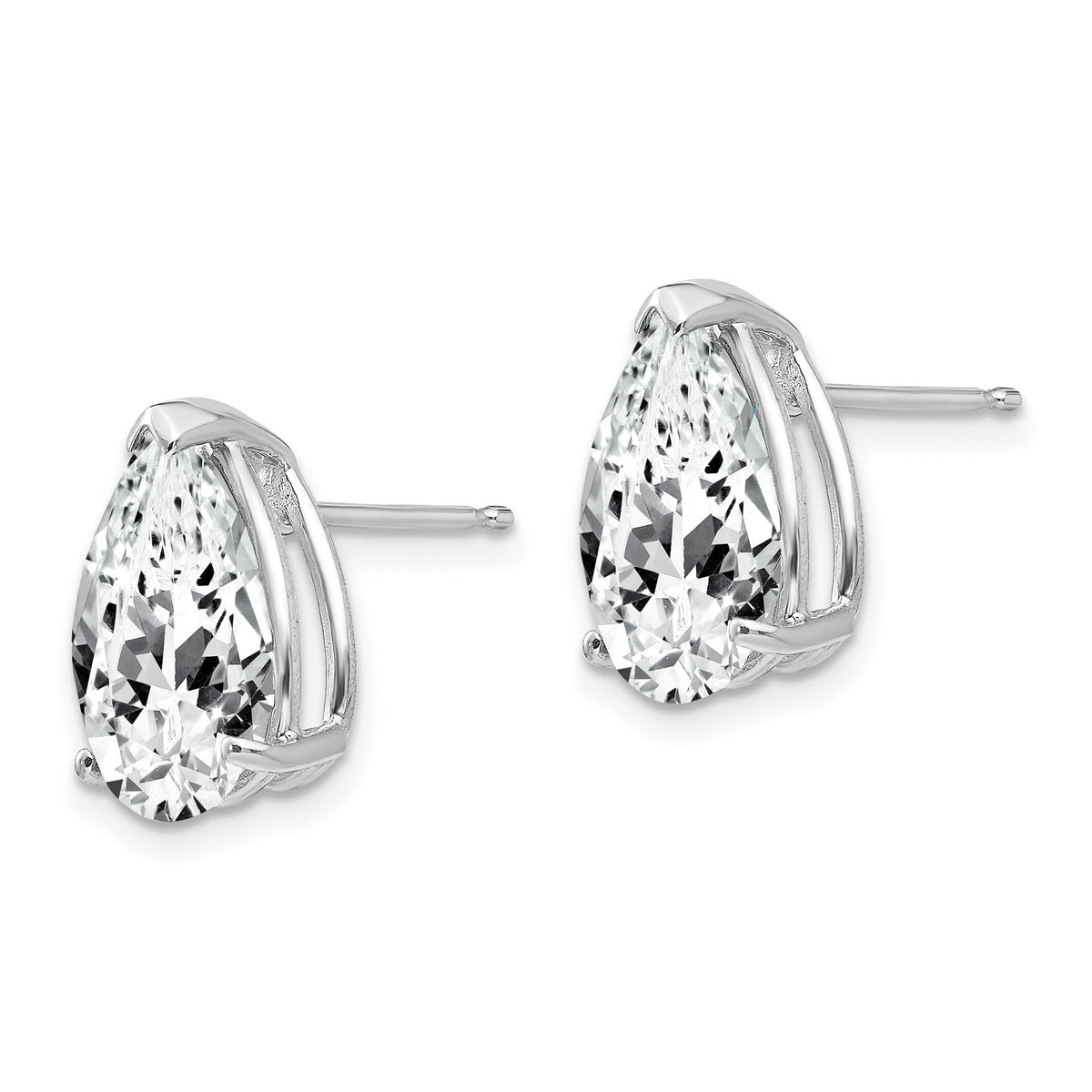 14k White Gold 12x8mm Pear Cubic Zirconia Earrings-XE84WCZ