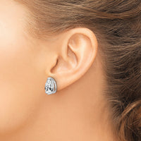 14k White Gold 12x8mm Pear Cubic Zirconia Earrings-XE84WCZ