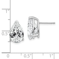 14k White Gold 12x8mm Pear Cubic Zirconia Earrings-XE84WCZ