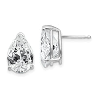 14k White Gold 12x8mm Pear Cubic Zirconia Earrings-XE84WCZ