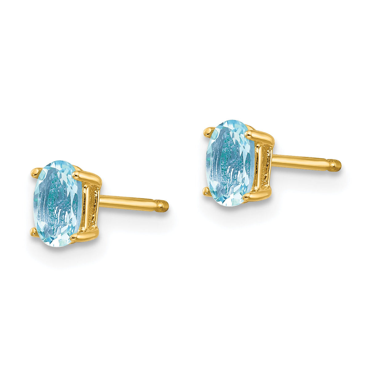 14k Aquamarine Post Earrings-XE85AQ-B