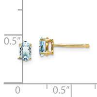 14k Aquamarine Post Earrings-XE85AQ-B