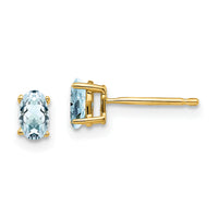14k Aquamarine Post Earrings-XE85AQ-B