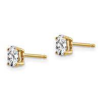 14k 5x3mm Oval Cubic Zirconia Earrings-XE85CZ