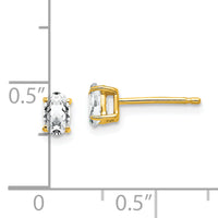 14k 5x3mm Oval Cubic Zirconia Earrings-XE85CZ