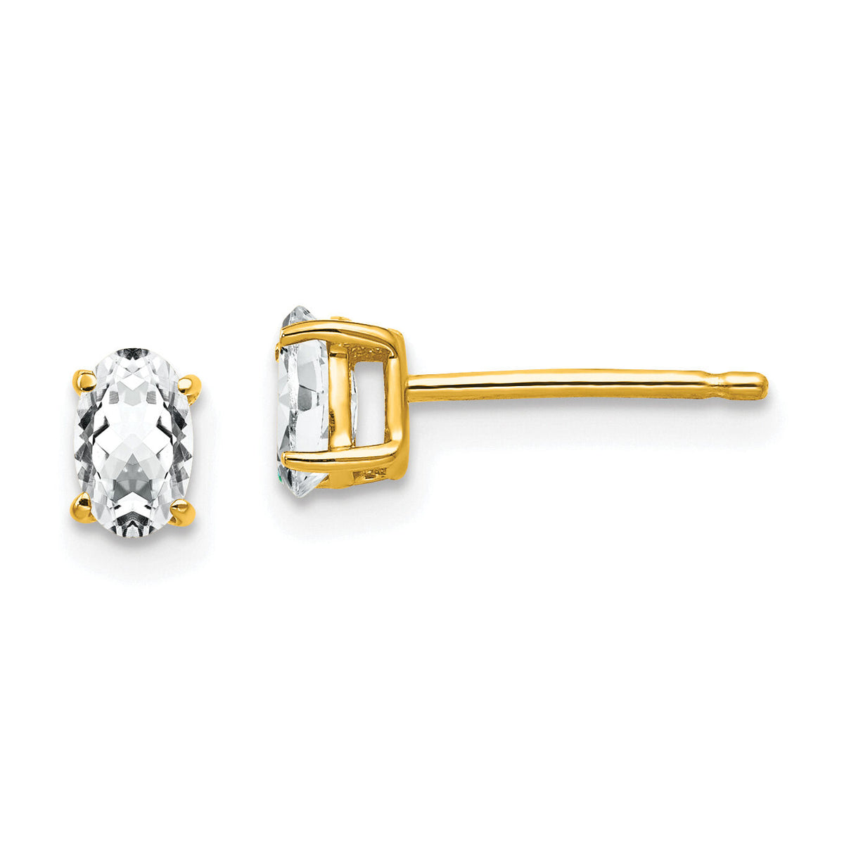 14k 5x3mm Oval Cubic Zirconia Earrings-XE85CZ