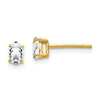 14k 5x3mm Oval Cubic Zirconia Earrings-XE85CZ