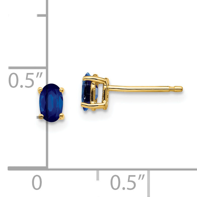 14k Sapphire Post Earrings-XE85S-B