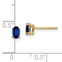 14k Sapphire Post Earrings-XE85S-B