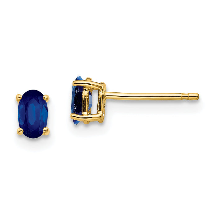 14k Sapphire Post Earrings-XE85S-B