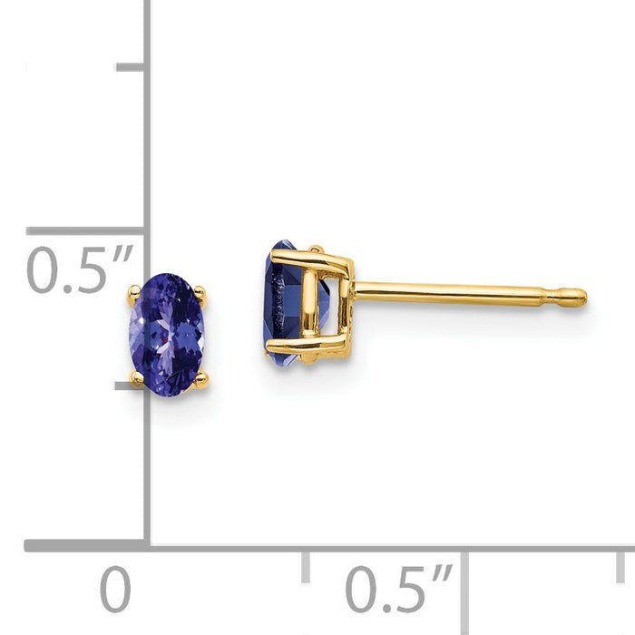 14k Tanzanite Post Earrings-XE85T-B