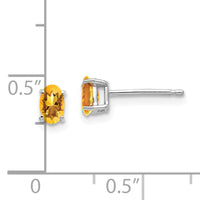 14k White Gold 5x3mm Oval Citrine Earrings-XE85WCI