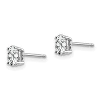 14k White Gold 5x3mm Oval Cubic Zirconia Earrings-XE85WCZ