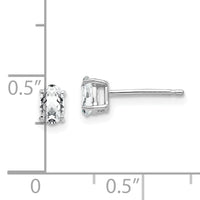 14k White Gold 5x3mm Oval Cubic Zirconia Earrings-XE85WCZ