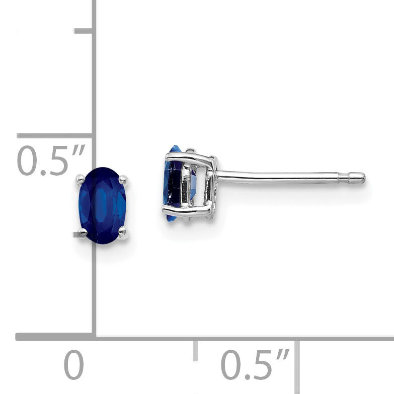 14k White Gold Sapphire Earrings-XE85WS-B